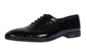 Pantofi eleganti pentru barbati, piele naturala croco Negru GKR70N - Img 2