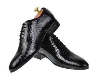 Pantofi eleganti pentru barbati piele naturala, negru, 024CROCON - Img 3