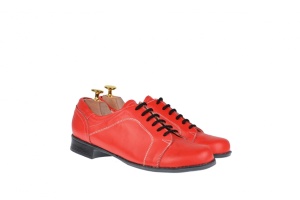 Pantofi rosii dama casual din piele naturala - RED1R - Img 2