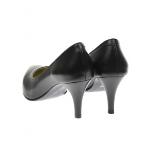 Pantofi stiletto dama, negri, din piele naturala box , toc 8 cm - NA63N - Img 5