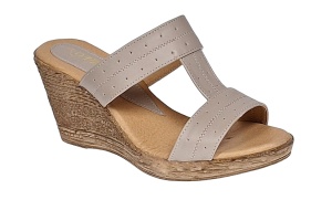 Papuci dama din piele naturala cu platforme de 7cm Bej PAP300BEJ - Img 7