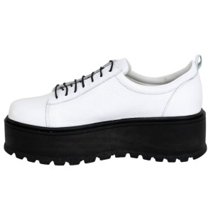 Platforme dama casual din piele naturala Alb Box - Confort si stil, un plus stabil de inaltime - Img 4