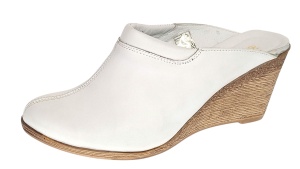 Saboti dama albi din piele naturala, platforme de 7 cm - TEA18ALB - Img 4