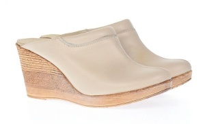 Saboti dama bej din piele naturala crem cu platforme de 7 cm - TEA19CREM - Img 3