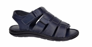Sandale barbati casual din piele naturala bleumarin GKR47BL - Img 3