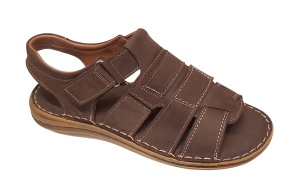 Sandale barbati casual din piele naturala maro bufo GKR47BM - Img 5