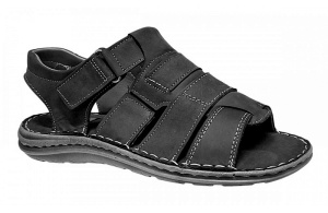 Sandale barbati casual din piele naturala negru bufo GKR47BN - Img 2