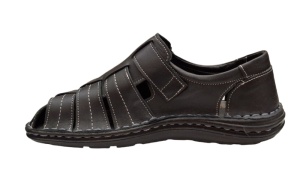 Sandale barbati casual din piele naturala Negru GKR73N - Img 3