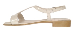 Sandale dama casual din piele naturala cu talpa joasa S16LB1 Bej Lac - Img 3