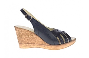 Sandale dama de vara cu platforme de 7 cm, din piele naturala, albastru, BOX, S50NBOX - Img 2