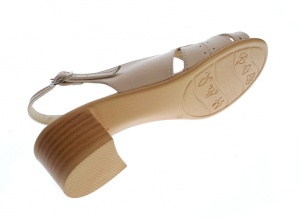 Sandale dama de vara cu toc de 5 cm, din piele naturala, bej, S25BEJBOX - Img 5