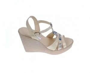 Sandale dama, din piele naturala, Bej - Lac, Color, cu platforme de 11 cm, S49BLCOLOR - Img 6