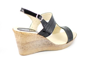 Sandale dama din piele naturala cu platforma de 7 cm S300NEGRULAC - Img 5