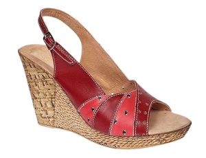 Sandale dama din piele naturala cu platforme de 10cm Rosu BVS47XR