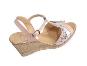 Sandale dama din piele naturala, cu platforme de 7 cm, Bej, MVS71BEJLCOL - Img 6