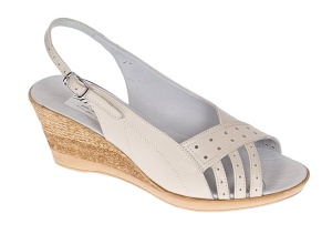 Sandale dama din piele naturala cu platforme de 7 cm Bej S66BEJ - Img 10