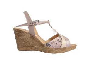 Sandale dama din piele naturala cu platforme de 7cm Nude S61XNUD - Img 3