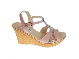 Sandale dama, din piele naturala, NUD - COLOR, cu platforme de 9 cm, S47NUD - Img 5