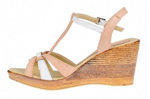Sandale dama din piele naturala platforme de 7 cm - LS51BEJA - Img 3