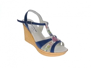 Sandale dama, din piele naturala, Toc 8 cm, Albastru, Color 2, S47BL2 - Img 7