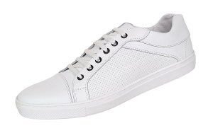 Sneakers barbati casual din piele naturala - Model Alb 1021 - Img 4