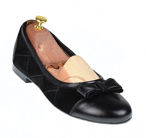 Balerini dama, casual, din piele naturala (Intoarsa), negri - ZENANXSN