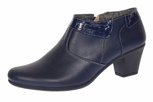 Botine dama din piele naturala cu fermoar MV4 Bleumarin BT