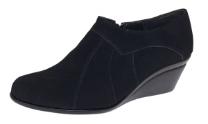 Botine dama negre din piele naturala intoarsa cu platforme de 5 cm - Mira Velur - Img 9