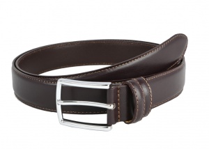 CUREA BARBATI ELEGANTA, CUSUTA, DIN PIELE NATURALA MARO 3.4 CM - 00001394M - Img 1