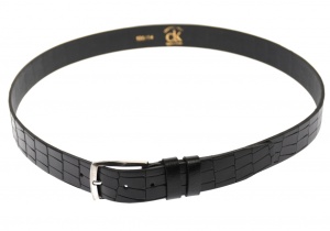 Curea barbati eleganta, din piele ecologica negra 3.5 cm - DR335N - Img 3
