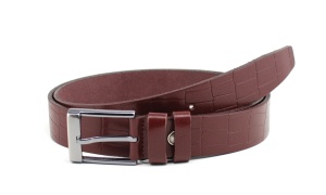 Curea barbati eleganta din piele naturala bordo DR335BORDO - Img 1