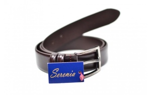 Curea barbati eleganta din piele naturala, de culoare maro inchis 3.5 cm - SRN96 - Img 3
