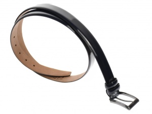 Curea barbati eleganta, din piele naturala lacuita bluemarin 3.5 cm - DR003LBLM - Img 4
