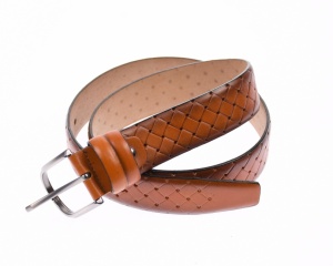 Curea barbati eleganta din piele naturala maro 3.5 cm DR236CON - Img 4