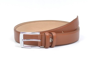 Curea barbati eleganta din piele naturala maro 3.5cm - DR240MD - Img 2