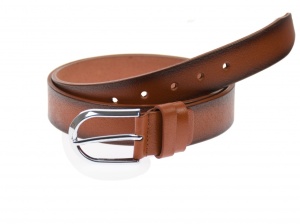 Curea barbati eleganta, din piele naturala, maro coniac 3.5 cm - DR1526CON