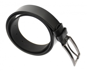 Curea barbati eleganta, din piele naturala, neagra 3.5 cm - DR1550N