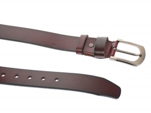 Curea barbati eleganta, din piele naturala, visinie 3.5 cm - DR1247VIS - Img 4