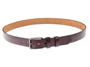 Curea barbati eleganta, din piele naturala, visinie 3.5 cm - DR1250VIS - Img 2
