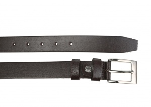 Curea barbati eleganta, mata, maro inchis, din piele naturala 3cm CLK195M - Img 3