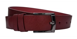 Curea barbati, eleganta, pentru costum, din piele naturala, Bordeaux, 3cm - CK74VIS
