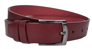 Curea barbati, eleganta, pentru costum, din piele naturala, Bordeaux, 3cm - CK74VIS - Img 2