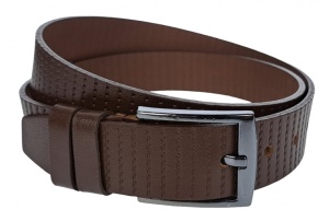 Curea barbati, eleganta, pentru costum, din piele naturala, maro, 3.5cm - CK46M - Img 2
