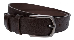 Curea barbati, eleganta, pentru costum, din piele naturala, Maro, 3cm - CK78M - Img 2