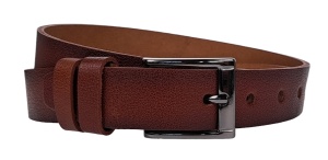Curea barbati, eleganta, pentru costum, din piele naturala, Maro, 3cm - CK83M - Img 4