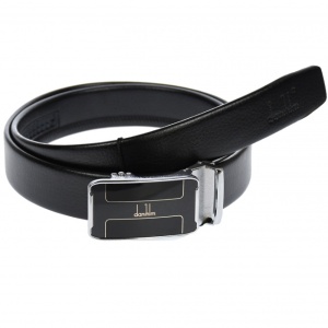 Curea din piele pentru barbati, catarama metalica fara ac, latime 3.5 cm, lungime reglabila, negru - LS222NSBR - Img 1