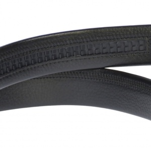 Curea din piele pentru barbati, catarama metalica fara ac, latime 3.5 cm, lungime reglabila, negru - LS203NSS - Img 2