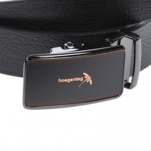 Curea din piele pentru barbati, catarama metalica fara ac, latime 3.5 cm, lungime reglabila, negru - LS259NNBR - Img 2