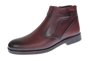 Ghete barbatesti bordeaux din piele naturala cu fermoar Rusay Office GKR61VIS - Img 7