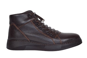 Ghete barbati casual din piele naturala, cu elastic, imblanite Maro GS414M - Img 3